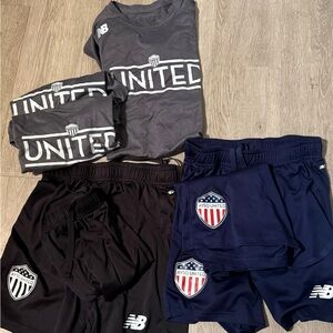 AYSO United Soccer Black & Blue Shorts and Gray Shirts, Youth Large
